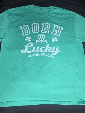 NCAA Green 'Born A Lucky' Arizona Wildcats Graphic Tee
